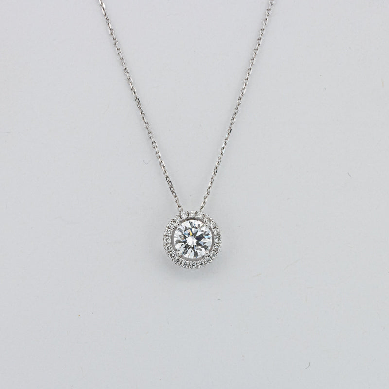 1,25 CT Round Halo Solitaire Pendant (LG) - Main Image