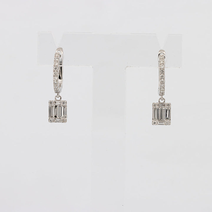 Invisible Baguettes Dangling Earrings