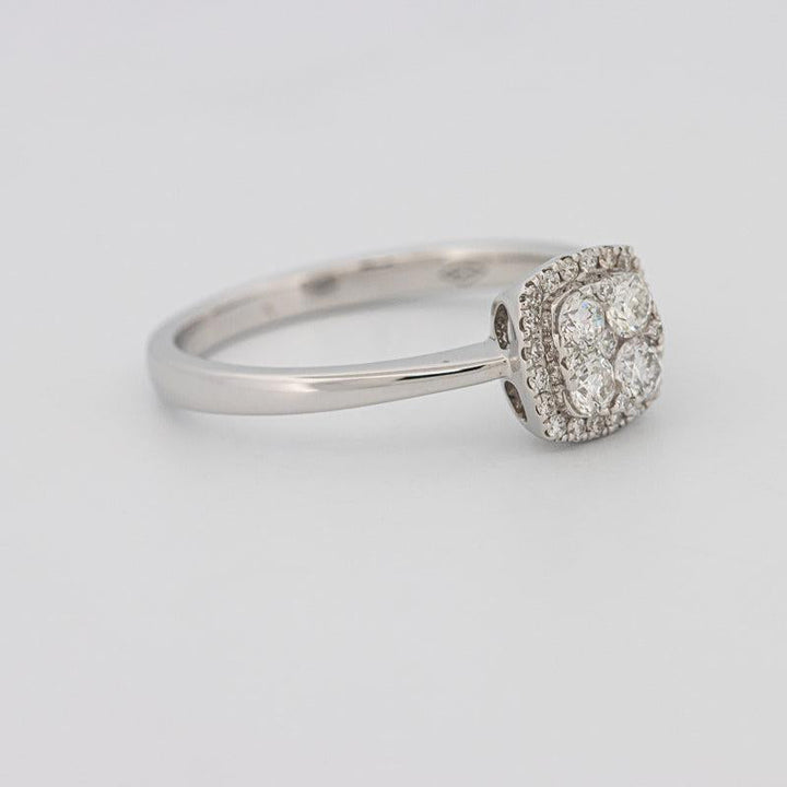 Invisible square diamond ring