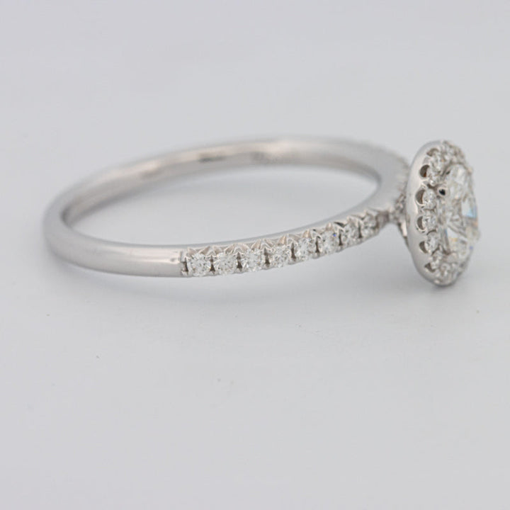 Oval Cut Halo Solitaire