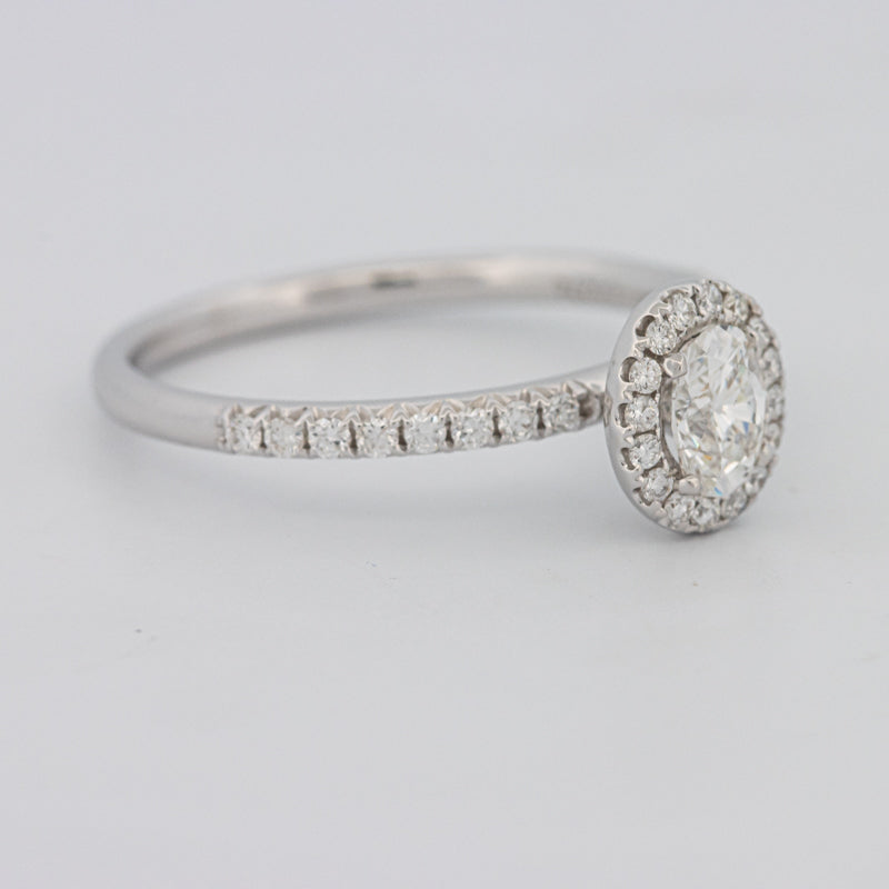 Oval Cut Halo Solitaire