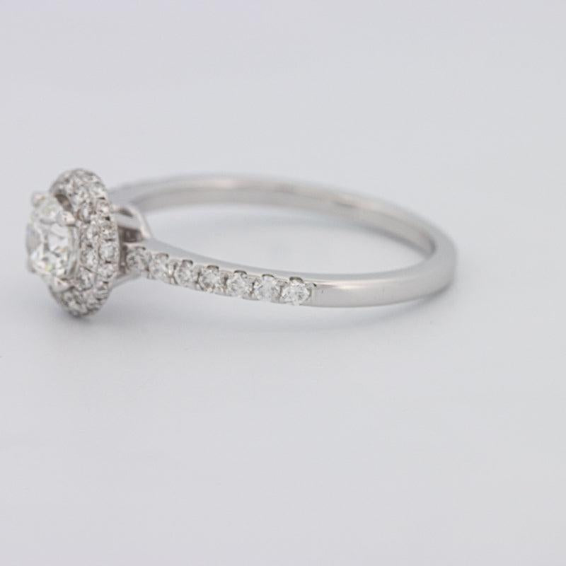 Round Halo Solitaire Pave Ring