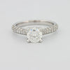 Round Solitaire Pave Ring
