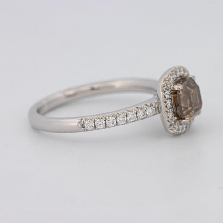 Square Radiant Fancy Brown Diamond Halo Ring