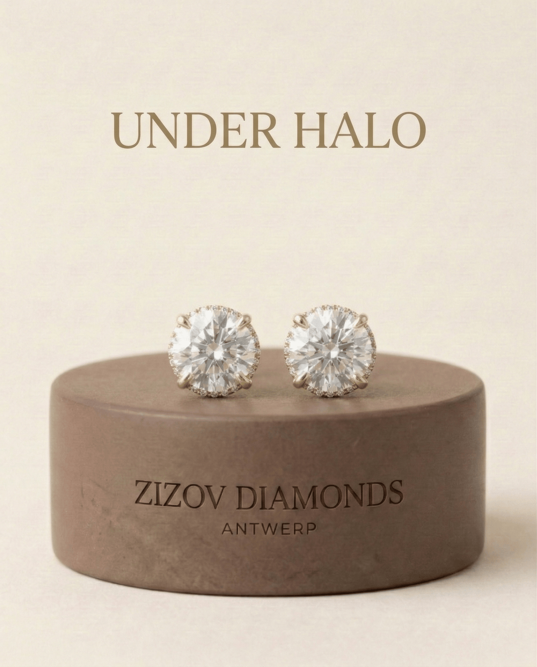 Natural Diamond Under-Halo Rings - ZIZOV DIAMONDS
