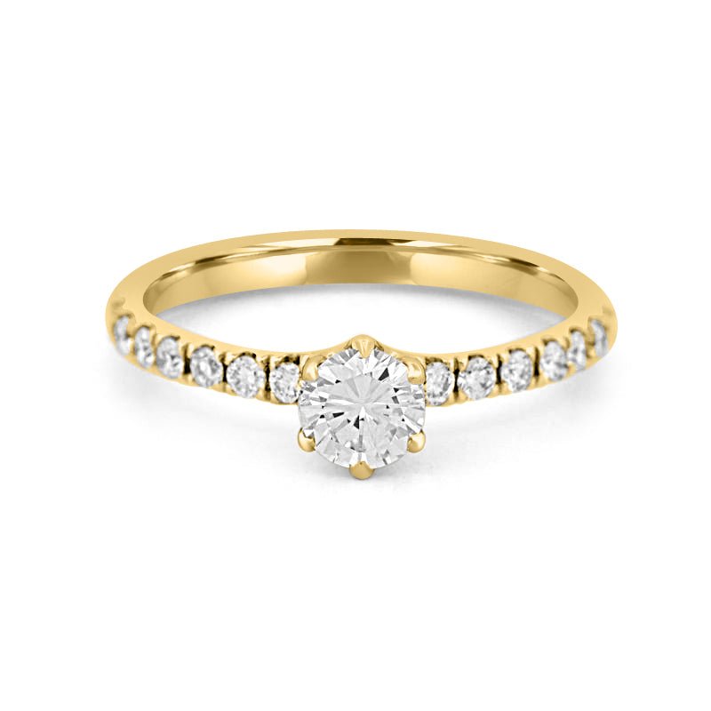 0.40 CT Round Solitaire Pavé Ring - ZIZOV DIAMONDS
