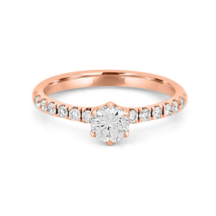 0.40 CT Round Solitaire Pavé Ring - ZIZOV DIAMONDS