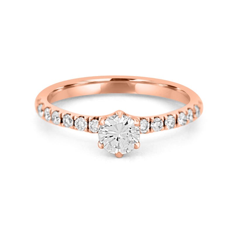 0.40 CT Round Solitaire Pavé Ring - ZIZOV DIAMONDS