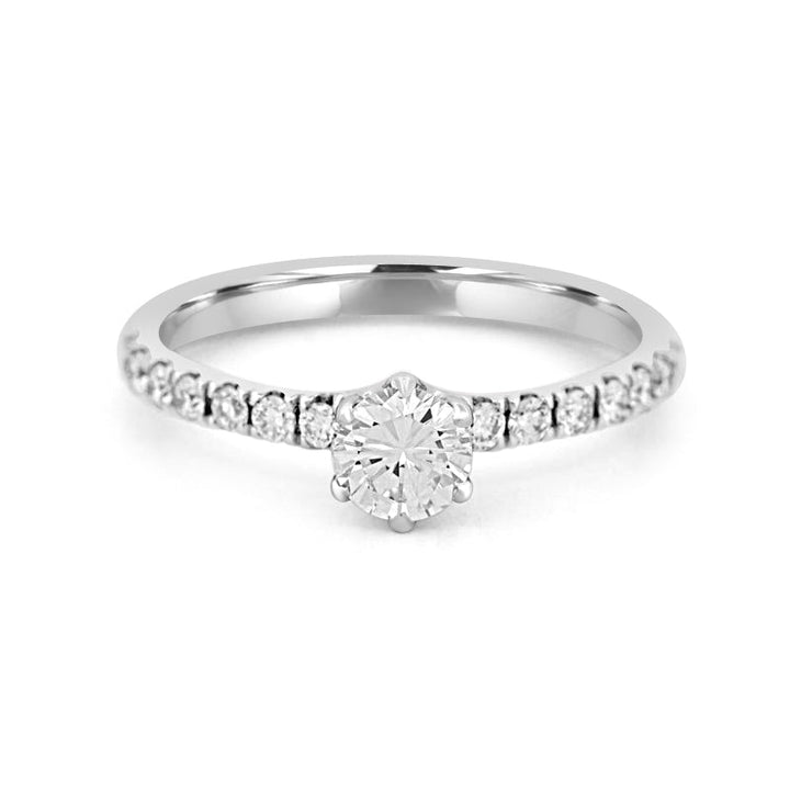0.40 CT Round Solitaire Pavé Ring - ZIZOV DIAMONDS