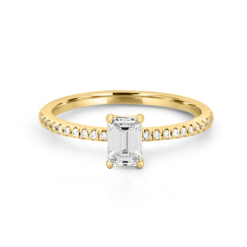 0.50 CT Emerald Solitaire Pavé Ring - ZIZOV DIAMONDS