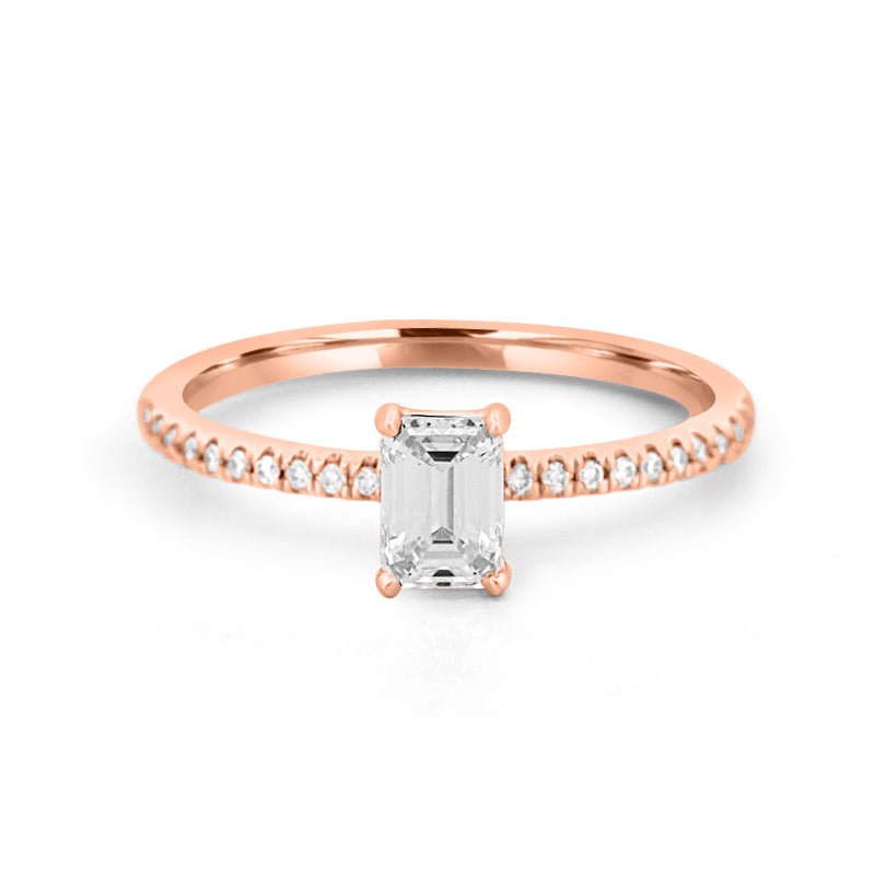 0.50 CT Emerald Solitaire Pavé Ring - ZIZOV DIAMONDS