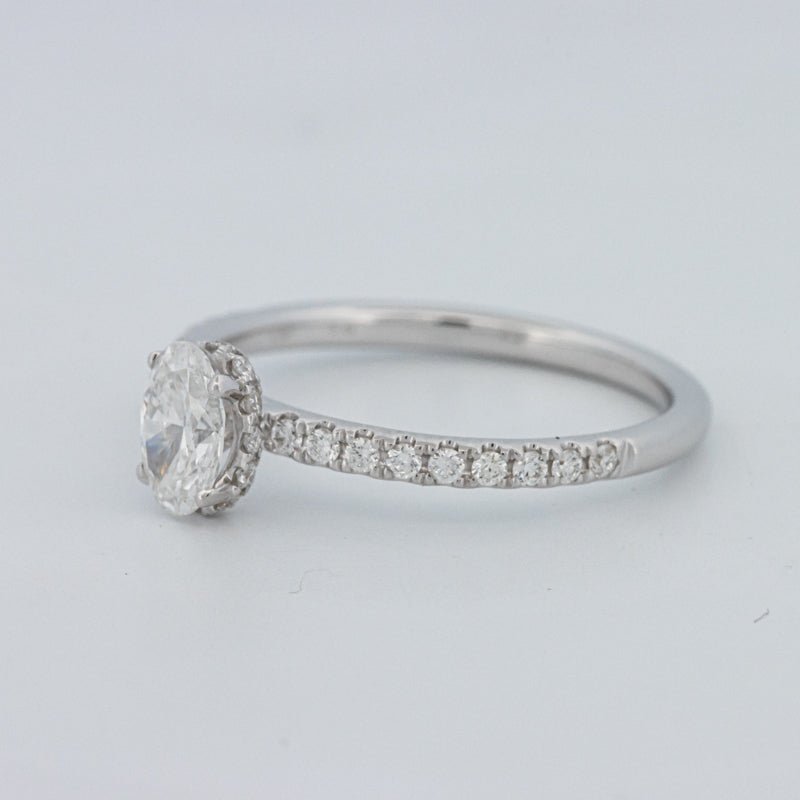 0.50 CT Oval Cut Under - Halo Pavé Solitaire (LG) - ZIZOV DIAMONDS