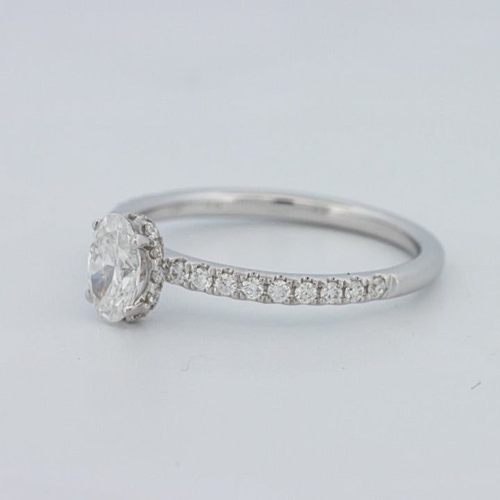 0.50 CT Oval Cut Under - Halo Pavé Solitaire (LG) - ZIZOV DIAMONDS