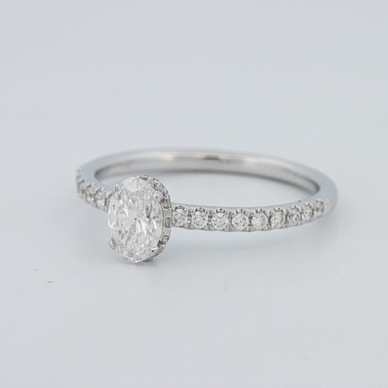 0.50 CT Oval Cut Under - Halo Pavé Solitaire (LG) - ZIZOV DIAMONDS