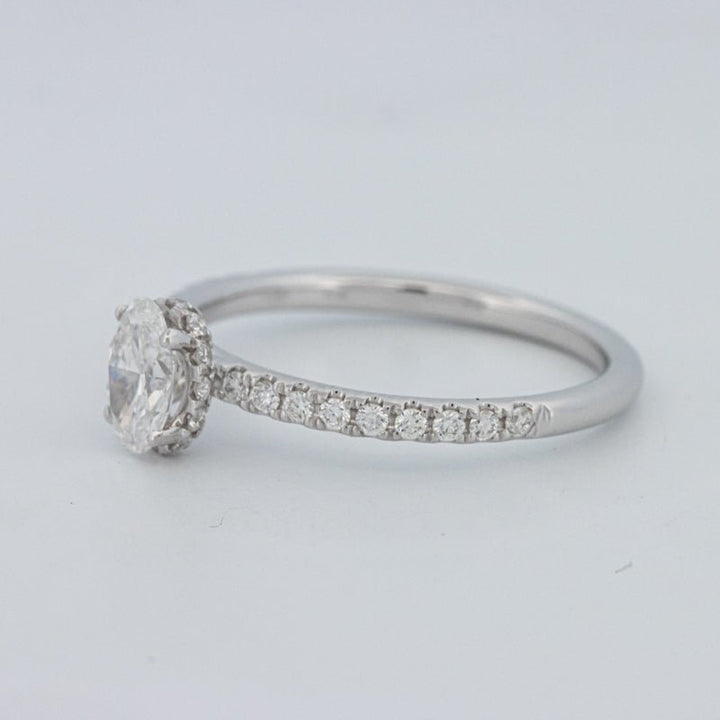 0.50 CT Oval Cut Under - Halo Pavé Solitaire (LG) - ZIZOV DIAMONDS