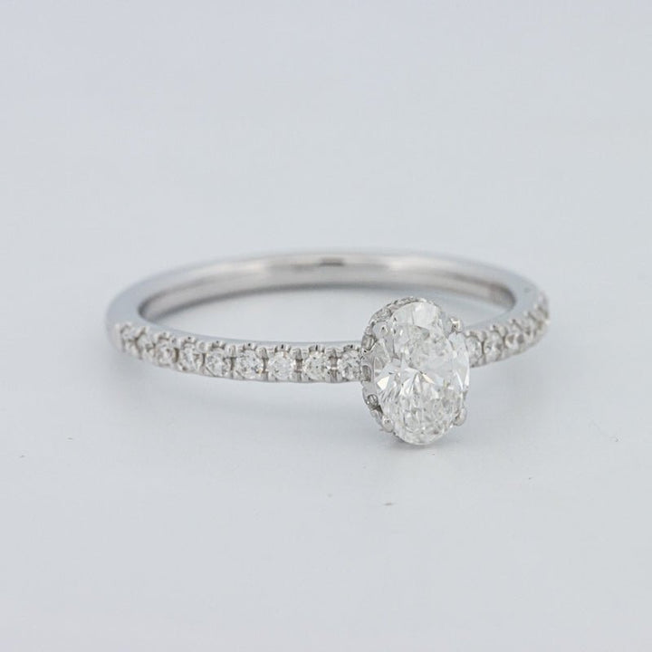 0.50 CT Oval Cut Under - Halo Pavé Solitaire (LG) - ZIZOV DIAMONDS