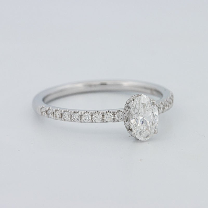 0.50 CT Oval Cut Under - Halo Pavé Solitaire (LG) - ZIZOV DIAMONDS