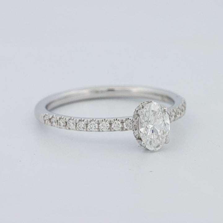 0.50 CT Oval Cut Under - Halo Pavé Solitaire (LG) - ZIZOV DIAMONDS