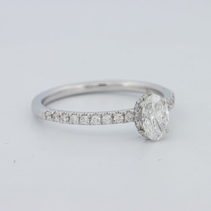 0.50 CT Oval Cut Under - Halo Pavé Solitaire (LG) - ZIZOV DIAMONDS