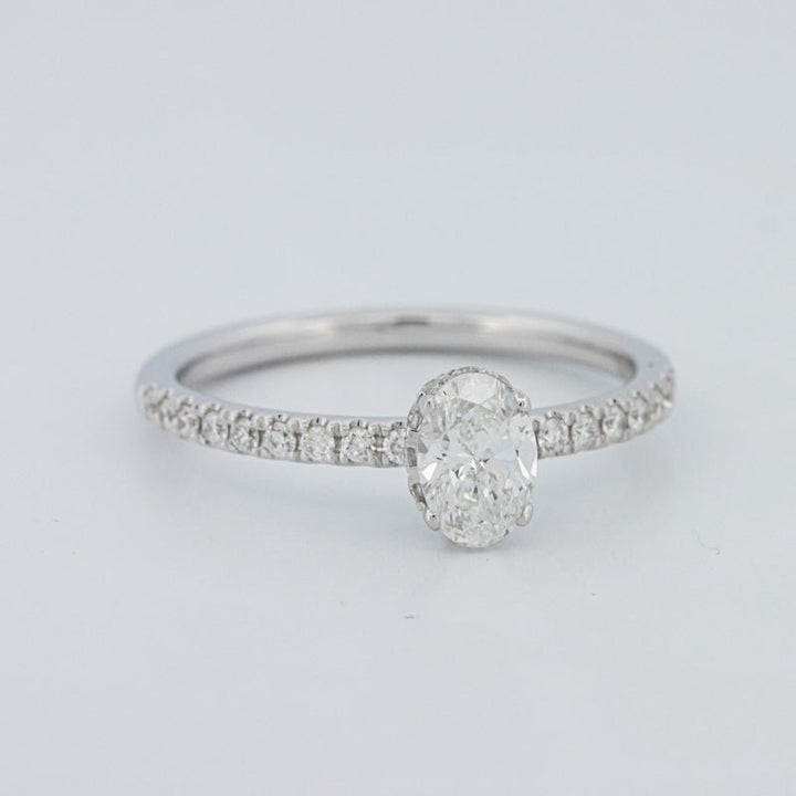 0.50 CT Oval Cut Under - Halo Pavé Solitaire (LG) - ZIZOV DIAMONDS