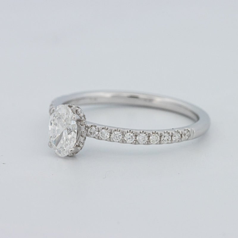 0.50 CT Oval Cut Under - Halo Pavé Solitaire (LG) - ZIZOV DIAMONDS