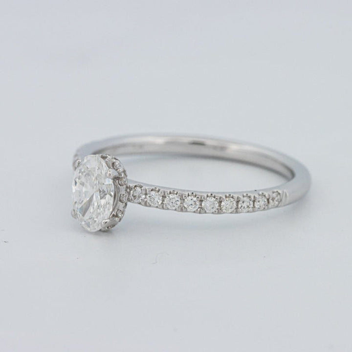 0.50 CT Oval Cut Under - Halo Pavé Solitaire (LG) - ZIZOV DIAMONDS