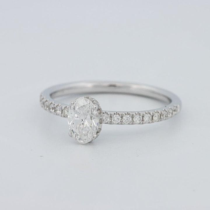 0.50 CT Oval Cut Under - Halo Pavé Solitaire (LG) - ZIZOV DIAMONDS