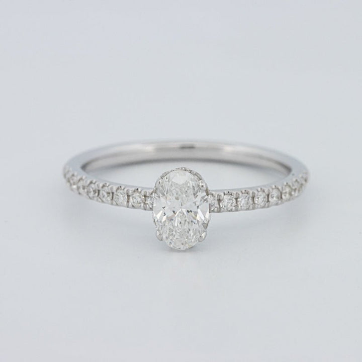 0.50 CT Oval Cut Under - Halo Pavé Solitaire (LG) - ZIZOV DIAMONDS