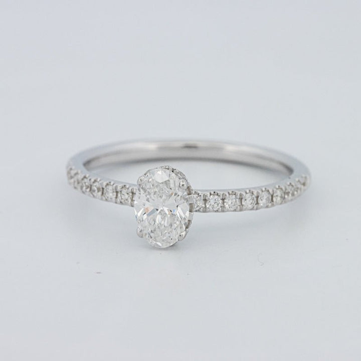 0.50 CT Oval Cut Under - Halo Pavé Solitaire (LG) - ZIZOV DIAMONDS