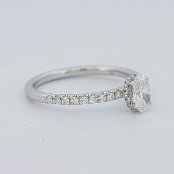 0.50 CT Oval Cut Under - Halo Pavé Solitaire (LG) - ZIZOV DIAMONDS