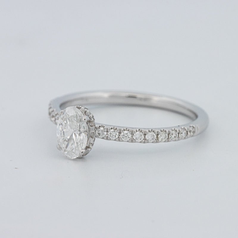 0.50 CT Oval Cut Under - Halo Pavé Solitaire (LG) - ZIZOV DIAMONDS