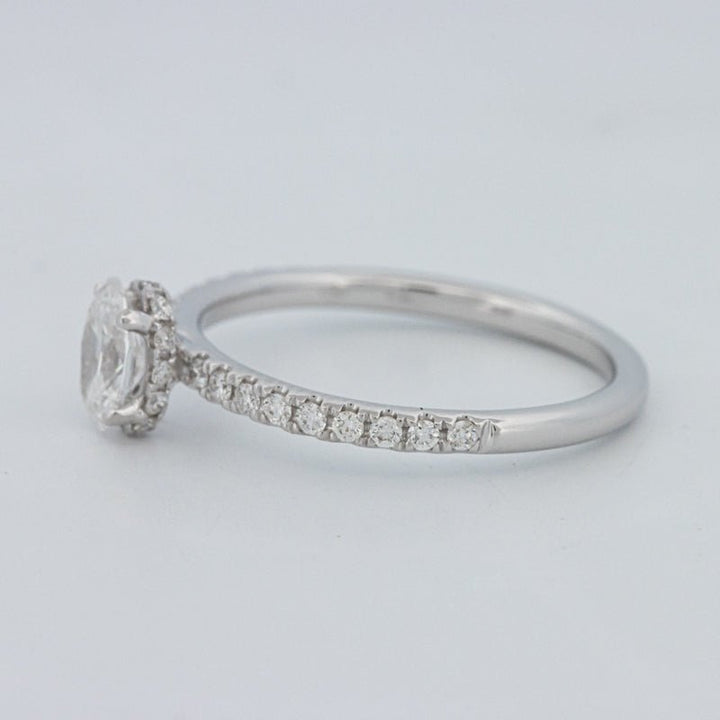 0.50 CT Oval Cut Under - Halo Pavé Solitaire (LG) - ZIZOV DIAMONDS