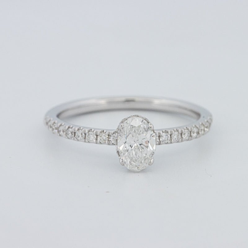 0.50 CT Oval Cut Under - Halo Pavé Solitaire (LG) - ZIZOV DIAMONDS