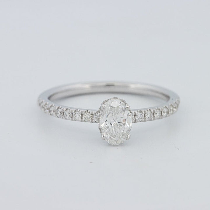 0.50 CT Oval Cut Under - Halo Pavé Solitaire (LG) - ZIZOV DIAMONDS