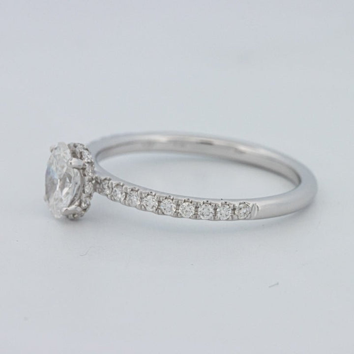 0.50 CT Oval Cut Under - Halo Pavé Solitaire (LG) - ZIZOV DIAMONDS