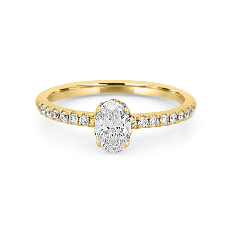 0.50 CT Oval Cut Under - Halo Pavé Solitaire (LG) - ZIZOV DIAMONDS