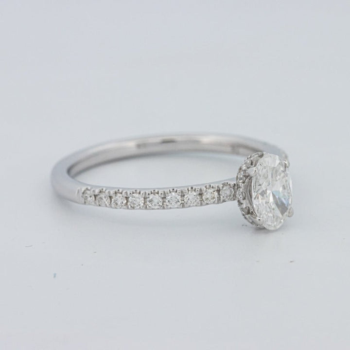 0.50 CT Oval Cut Under - Halo Pavé Solitaire (LG) - ZIZOV DIAMONDS