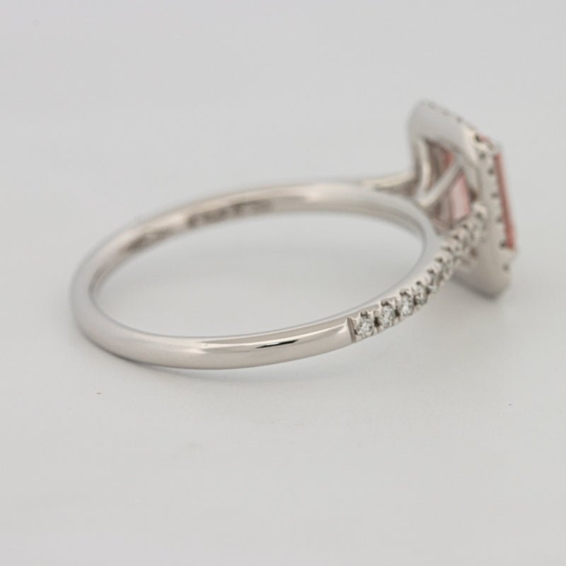 0.60 CT "Pink" Emerald Cut Halo Solitaire (LG) - ZIZOV DIAMONDS