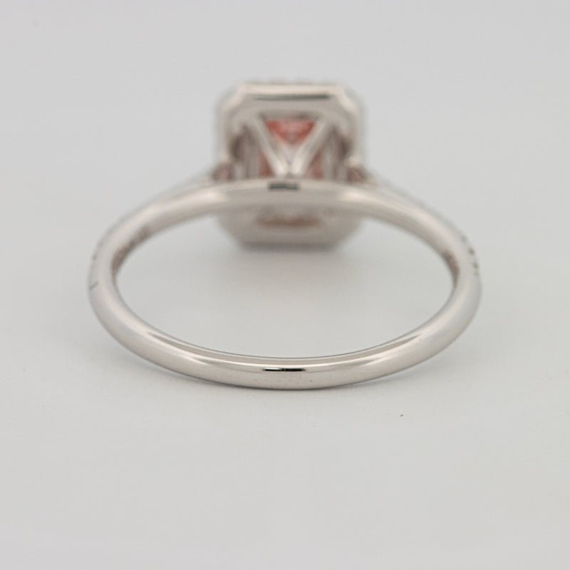 0.60 CT "Pink" Emerald Cut Halo Solitaire (LG) - ZIZOV DIAMONDS