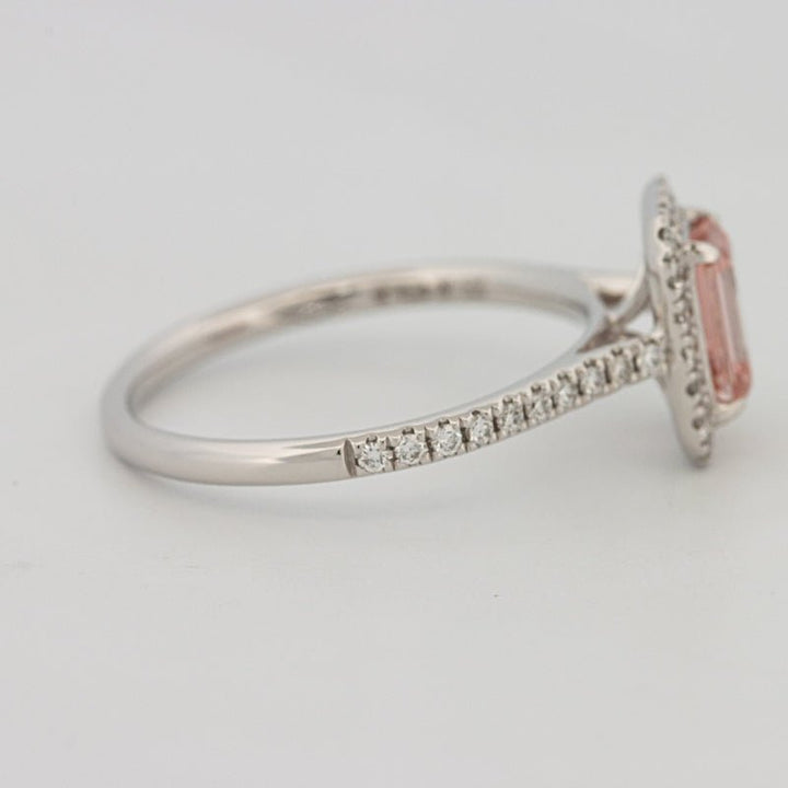 0.60 CT "Pink" Emerald Cut Halo Solitaire (LG) - ZIZOV DIAMONDS