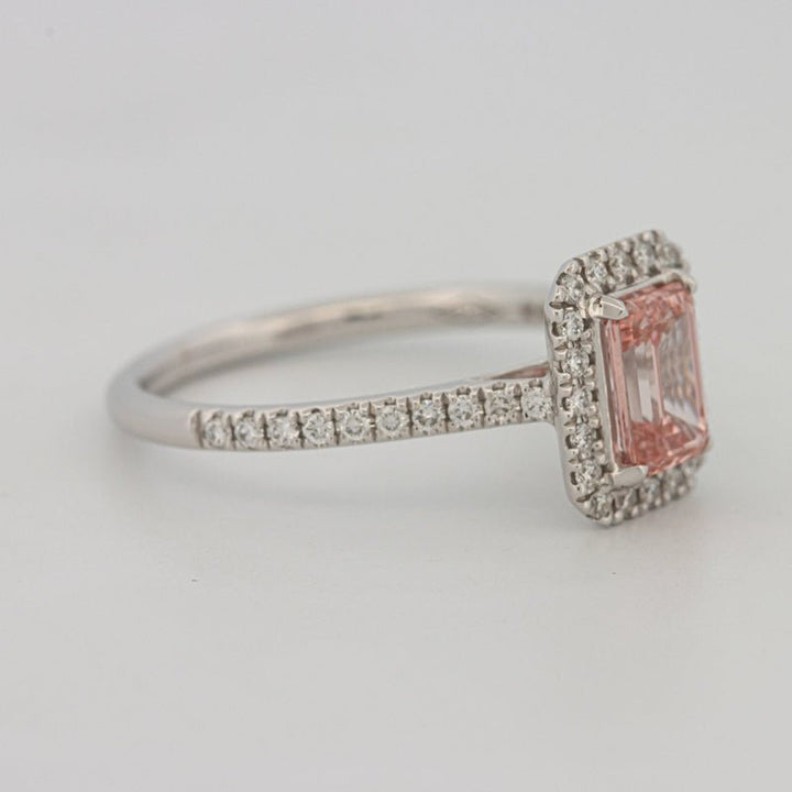 0.60 CT "Pink" Emerald Cut Halo Solitaire (LG) - ZIZOV DIAMONDS