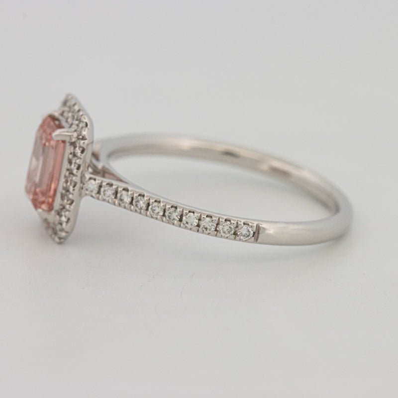 0.60 CT "Pink" Emerald Cut Halo Solitaire (LG) - ZIZOV DIAMONDS