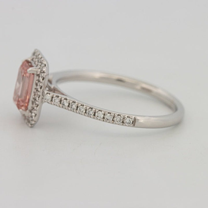 0.60 CT "Pink" Emerald Cut Halo Solitaire (LG) - ZIZOV DIAMONDS