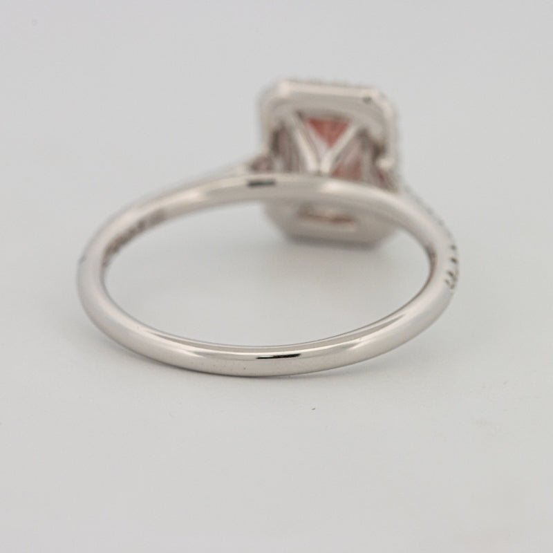 0.60 CT "Pink" Emerald Cut Halo Solitaire (LG) - ZIZOV DIAMONDS