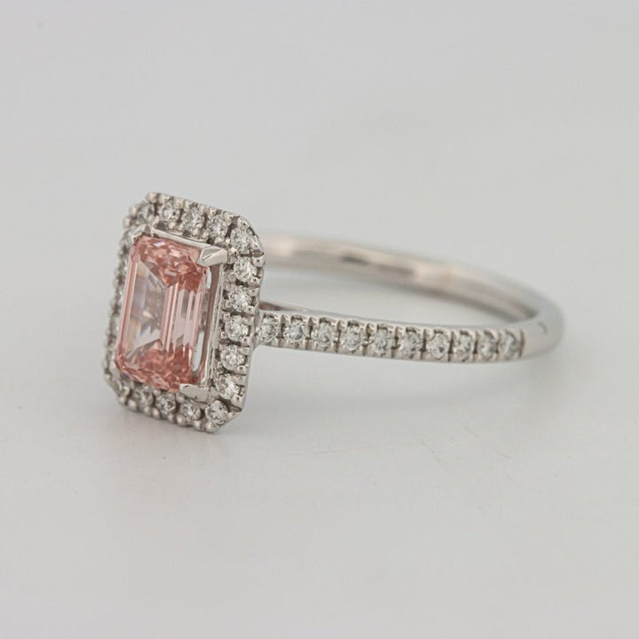 0.60 CT "Pink" Emerald Cut Halo Solitaire (LG) - ZIZOV DIAMONDS