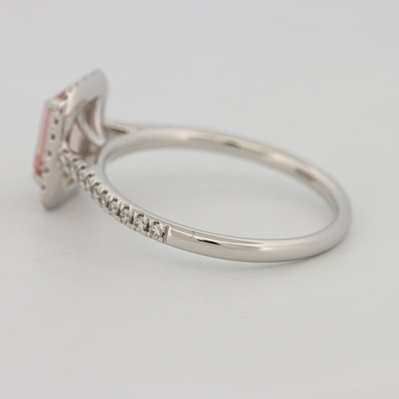 0.60 CT "Pink" Emerald Cut Halo Solitaire (LG) - ZIZOV DIAMONDS