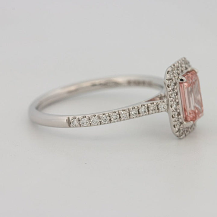 0.60 CT "Pink" Emerald Cut Halo Solitaire (LG) - ZIZOV DIAMONDS