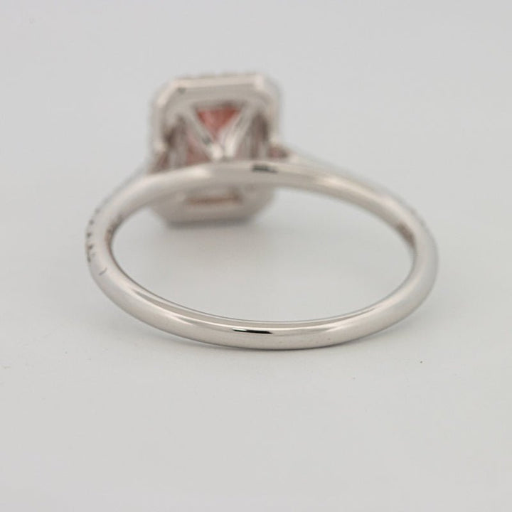 0.60 CT "Pink" Emerald Cut Halo Solitaire (LG) - ZIZOV DIAMONDS