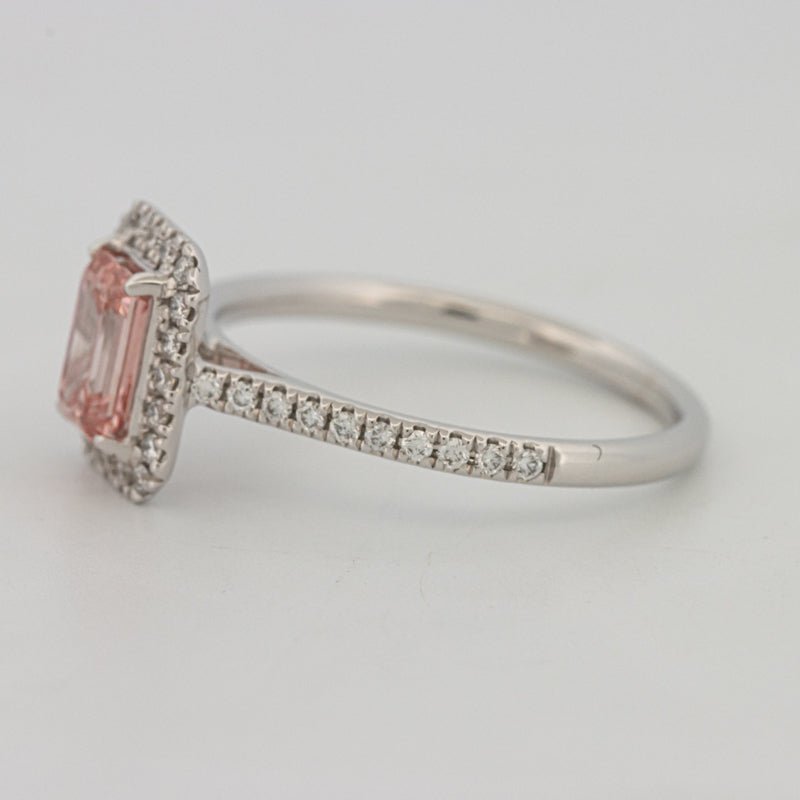 0.60 CT "Pink" Emerald Cut Halo Solitaire (LG) - ZIZOV DIAMONDS
