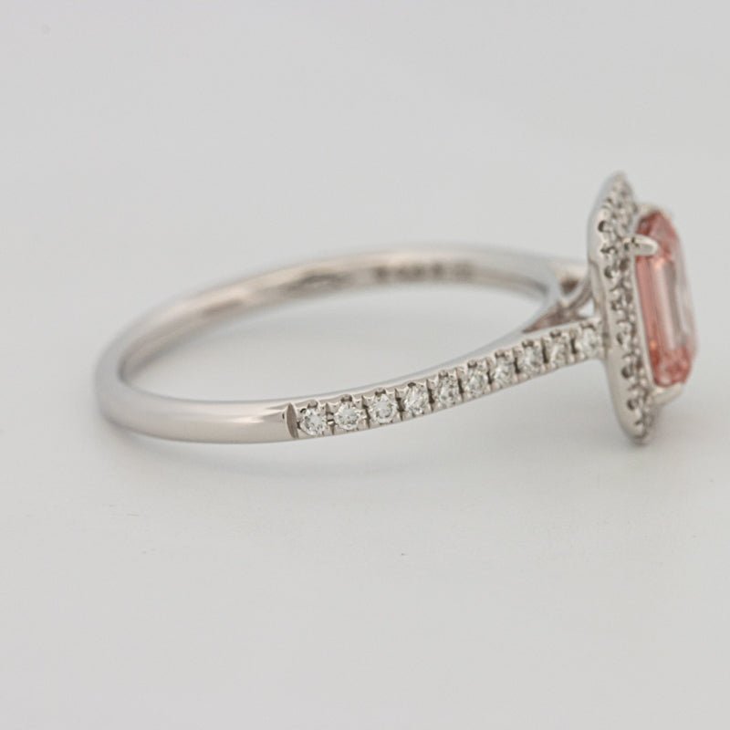 0.60 CT "Pink" Emerald Cut Halo Solitaire (LG) - ZIZOV DIAMONDS
